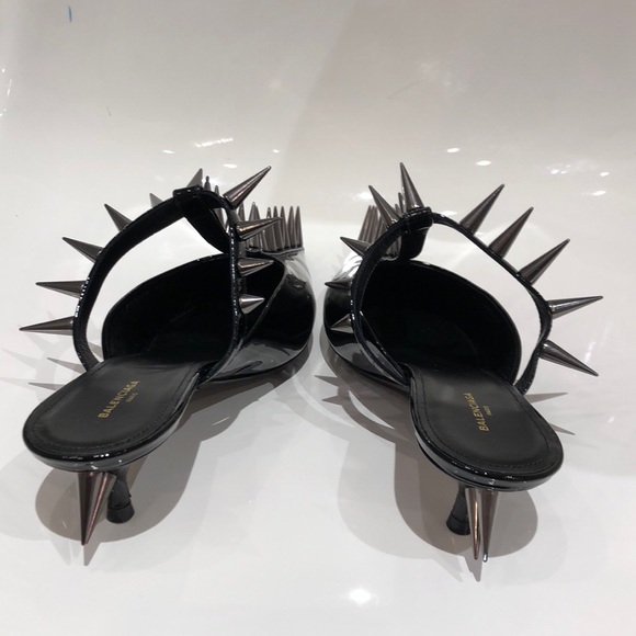 SOLD!!! NIB Balenciaga knife patent spike mule . 9 - Picture 3 of 7